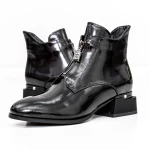 Botine Dama cu toc gros K21713-6C Negru » meishop.life