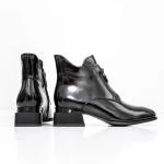 Botine Dama cu toc gros K21713-6C Negru » meishop.life