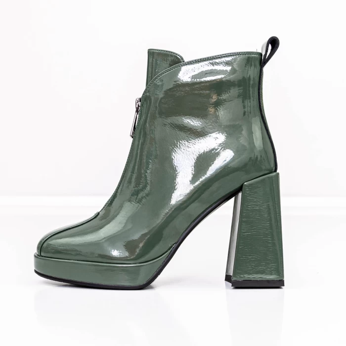 Botine Dama cu toc gros M03-03B Verde » meishop.life