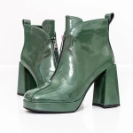 Botine Dama cu toc gros M03-03B Verde » meishop.life