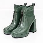 Botine Dama cu toc gros M03-03B Verde » meishop.life