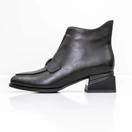 Botine Dama cu toc gros K21698-3A Negru » meishop.life
