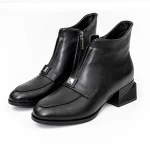 Botine Dama cu toc gros K21698-3A Negru » meishop.life