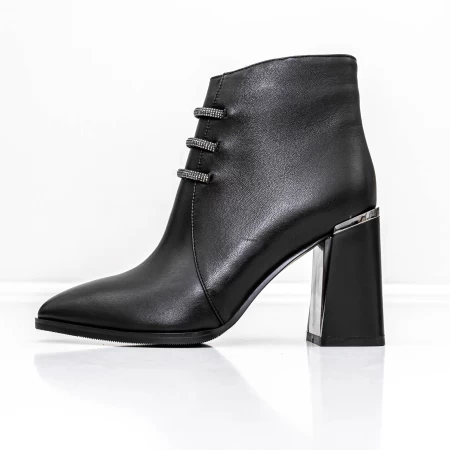 Botine Dama cu toc gros M01-01 Negru » meishop.life