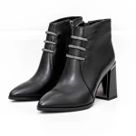 Botine Dama cu toc gros M01-01 Negru » meishop.life