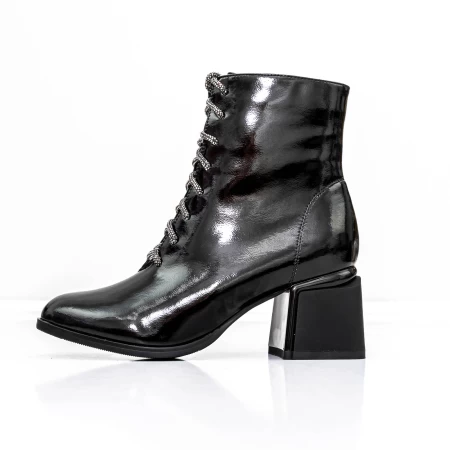 Botine Dama cu toc gros K577-16D Negru » meishop.life