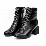 Botine Dama cu toc gros K577-16D Negru » meishop.life