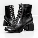 Botine Dama cu toc gros K577-16D Negru » meishop.life