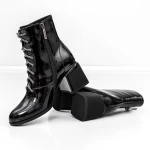Botine Dama cu toc gros K577-16D Negru » meishop.life