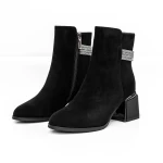 Botine Dama cu toc gros K577-37B Negru » meishop.life
