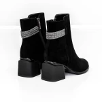 Botine Dama cu toc gros K577-37B Negru » meishop.life