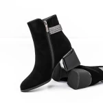 Botine Dama cu toc gros K577-37B Negru » meishop.life