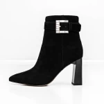 Botine Dama cu toc gros K2942-W85C Negru » meishop.life