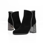Botine Dama cu toc gros K9071-80B Negru » meishop.life