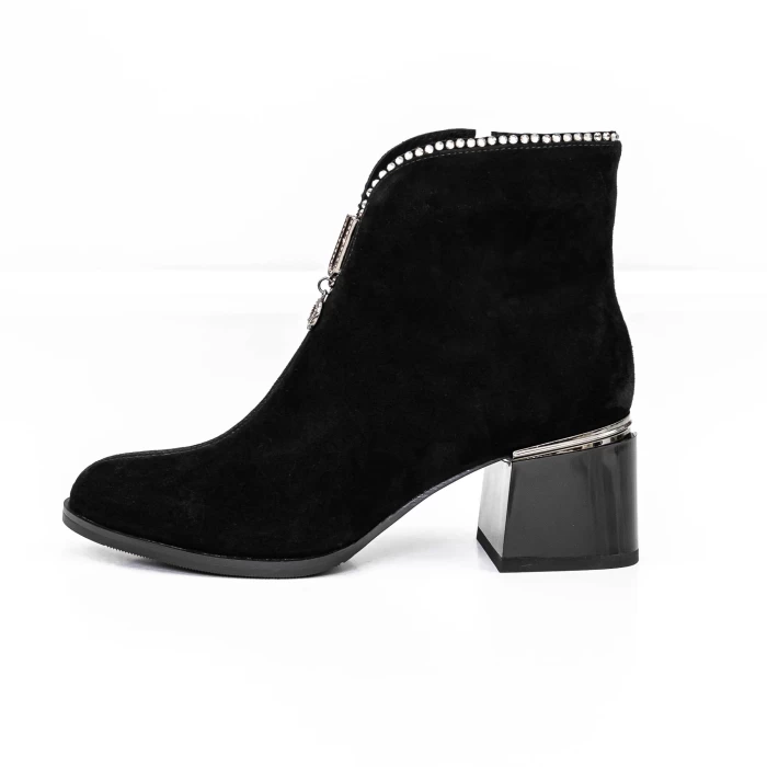 Botine Dama cu toc gros KD18-30A Negru » meishop.life