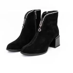 Botine Dama cu toc gros KD18-30A Negru » meishop.life