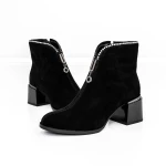 Botine Dama cu toc gros KD18-30A Negru » meishop.life