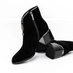 Botine Dama cu toc gros KD18-30A Negru » meishop.life