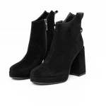 Botine Dama cu toc gros M03-05A Negru » meishop.life