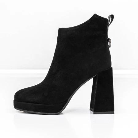 Botine Dama cu toc gros M03-05A Negru » meishop.life