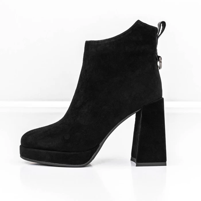 Botine Dama cu toc gros M03-05A Negru » meishop.life