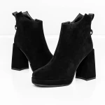 Botine Dama cu toc gros M03-05A Negru » meishop.life