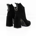 Botine Dama cu toc gros M03-05A Negru » meishop.life