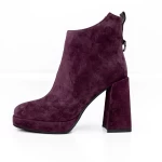 Botine Dama cu toc gros M03-05B Visiniu » meishop.life