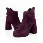 Botine Dama cu toc gros M03-05B Visiniu » meishop.life