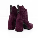 Botine Dama cu toc gros M03-05B Visiniu » meishop.life