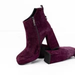 Botine Dama cu toc gros M03-05B Visiniu » meishop.life