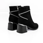Botine Dama cu toc gros M07-01A Negru » meishop.life