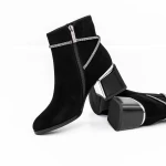 Botine Dama cu toc gros M07-01A Negru » meishop.life