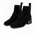 Botine Dama cu toc gros M12-01A Negru » meishop.life