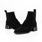 Botine Dama cu toc gros M12-01A Negru » meishop.life