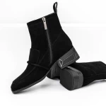 Botine Dama cu toc gros M12-01A Negru » meishop.life