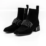 Botine Dama cu toc gros M12-02 Negru » meishop.life