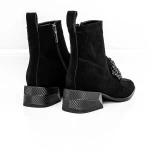 Botine Dama cu toc gros M12-02 Negru » meishop.life