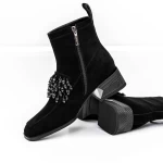 Botine Dama cu toc gros M12-02 Negru » meishop.life