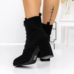 Botine Dama cu Toc gros si platforma 3KV20 Negru » meishop.life