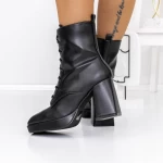 Botine Dama cu Toc gros si platforma 3KV20 Negru » meishop.life