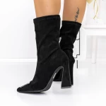 Botine Dama cu Toc gros 3KV21 Negru » meishop.life