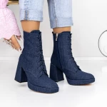 Botine Dama cu Toc gros si platforma 3KV20 Albastru in... » meishop.life