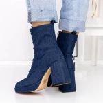 Botine Dama cu Toc gros si platforma 3KV20 Albastru in... » meishop.life