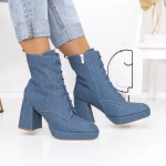 Botine Dama cu Toc gros si platforma 3KV20 Albastru de... » meishop.life