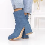 Botine Dama cu Toc gros si platforma 3KV20 Albastru de... » meishop.life