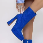 Botine Dama cu Toc gros si platforma 3KV9 Albastru inchis » meishop.life