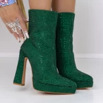 Botine Dama cu Toc gros si platforma 3KV9 Verde » meishop.life