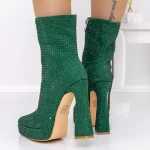 Botine Dama cu Toc gros si platforma 3KV9 Verde » meishop.life