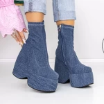 Botine Dama cu Platforma 3MN1 Albastru inchis » meishop.life